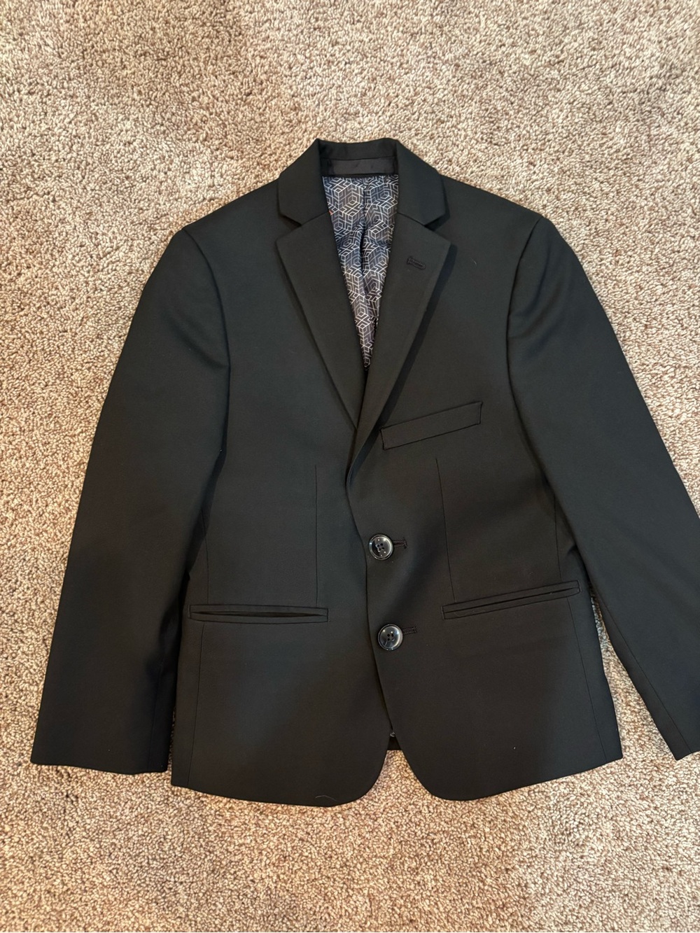 TALLIA Boys Black Notch Lapel Sport Coat